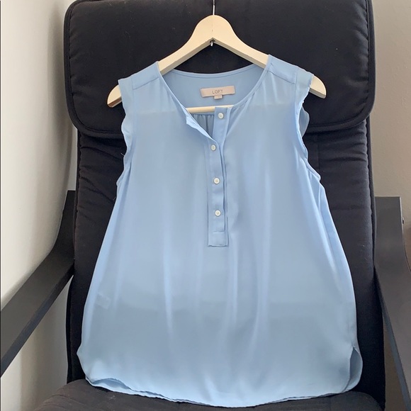 Loft right blue no sleeve blouse - Picture 1 of 2